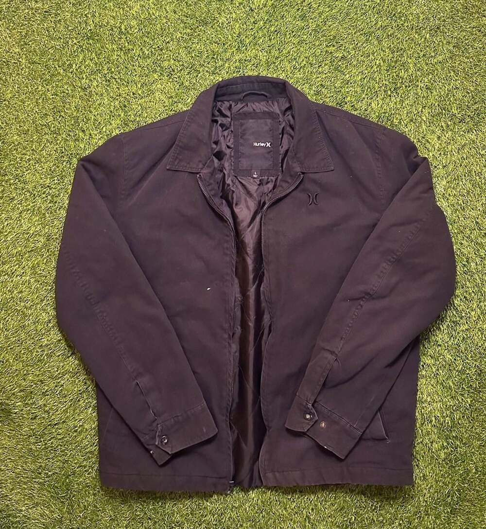 Hurley Black Duck Canvas Insulated Full Zip Work Jacket Men's Size Large